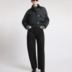 3-Hook Cropped Bomber, Padded Lining