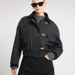 3-Hook Cropped Bomber, Padded Lining
