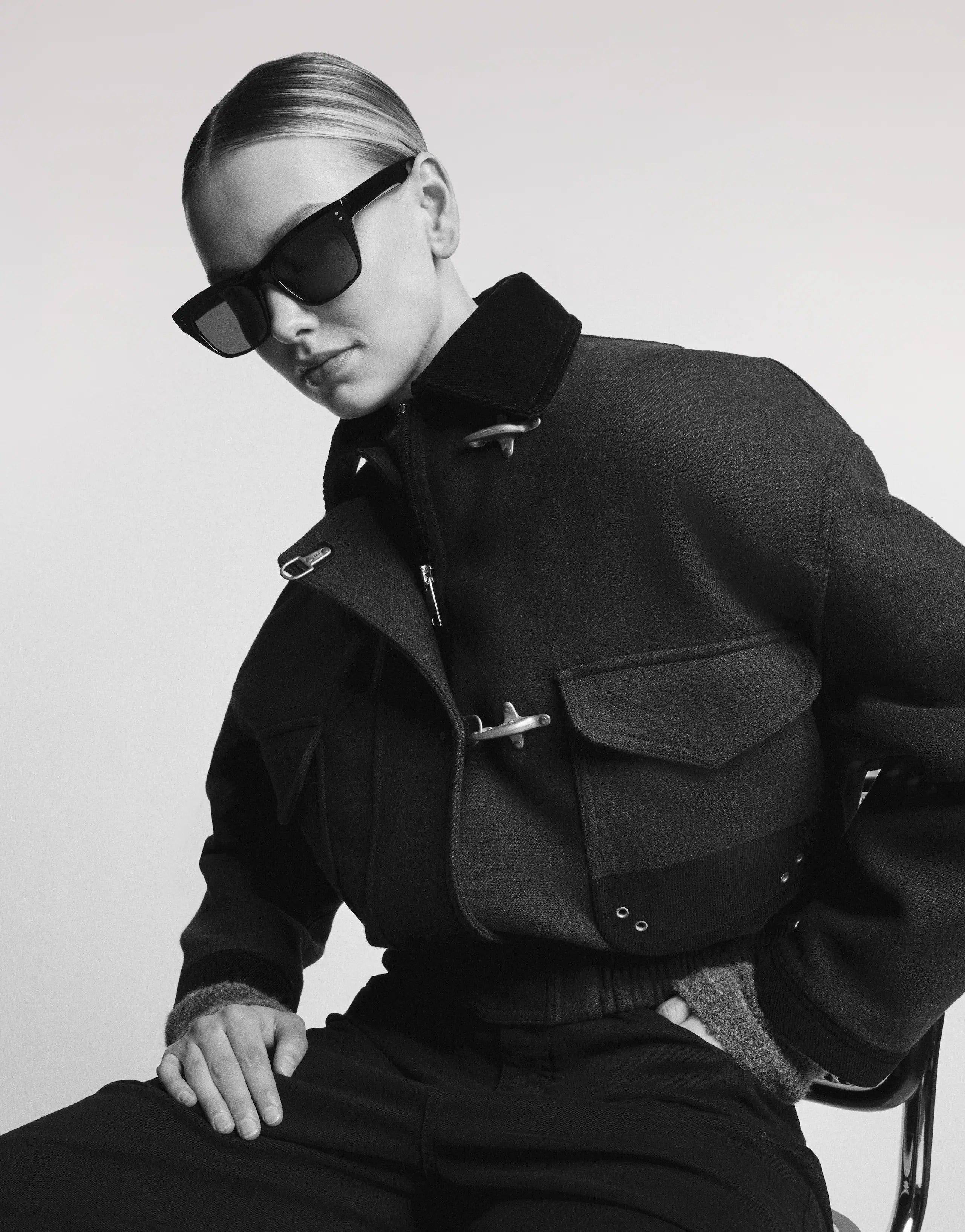 3-Hook Cropped Bomber, Padded Lining