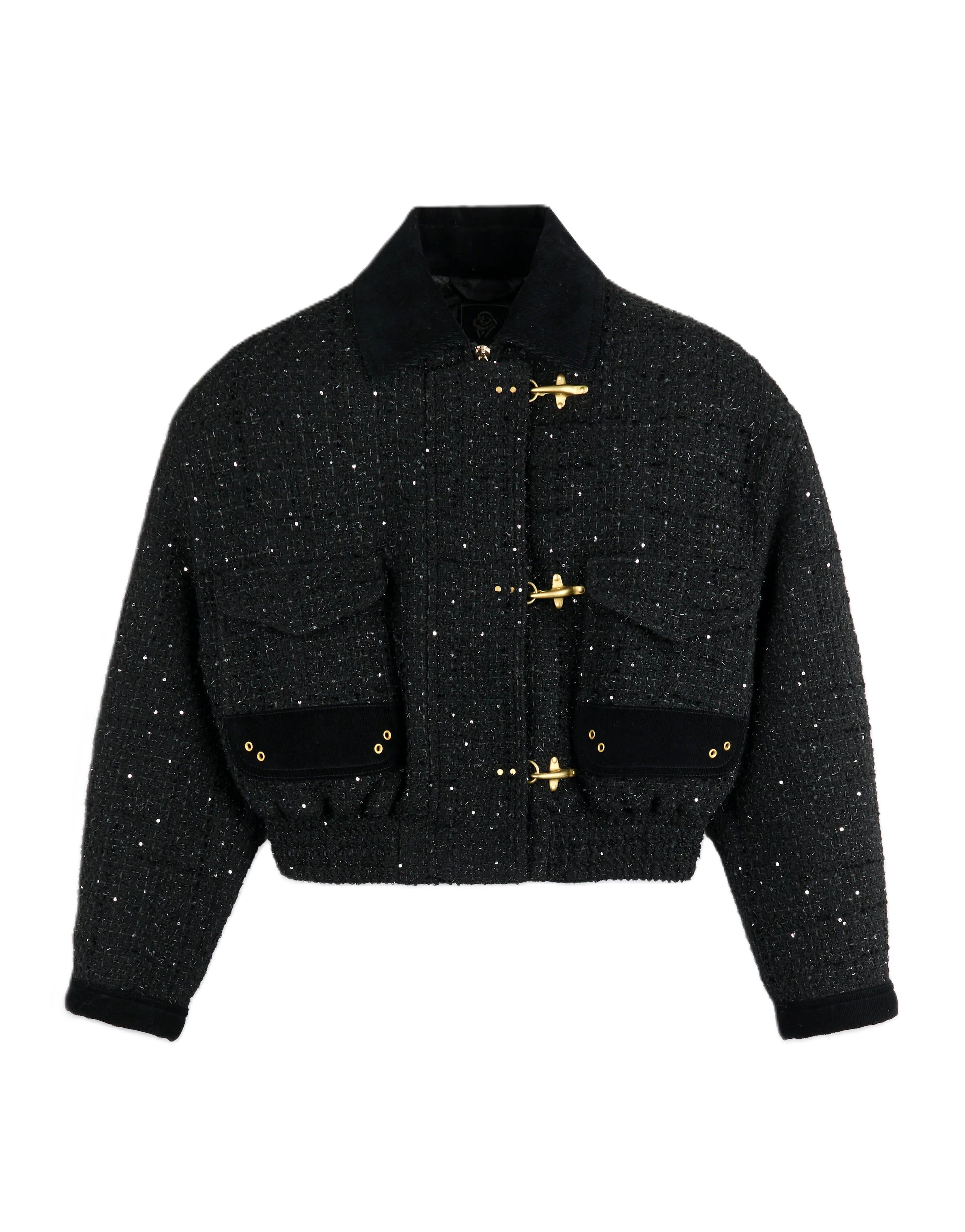 3-Hook Cropped Bomber, Padded Lining