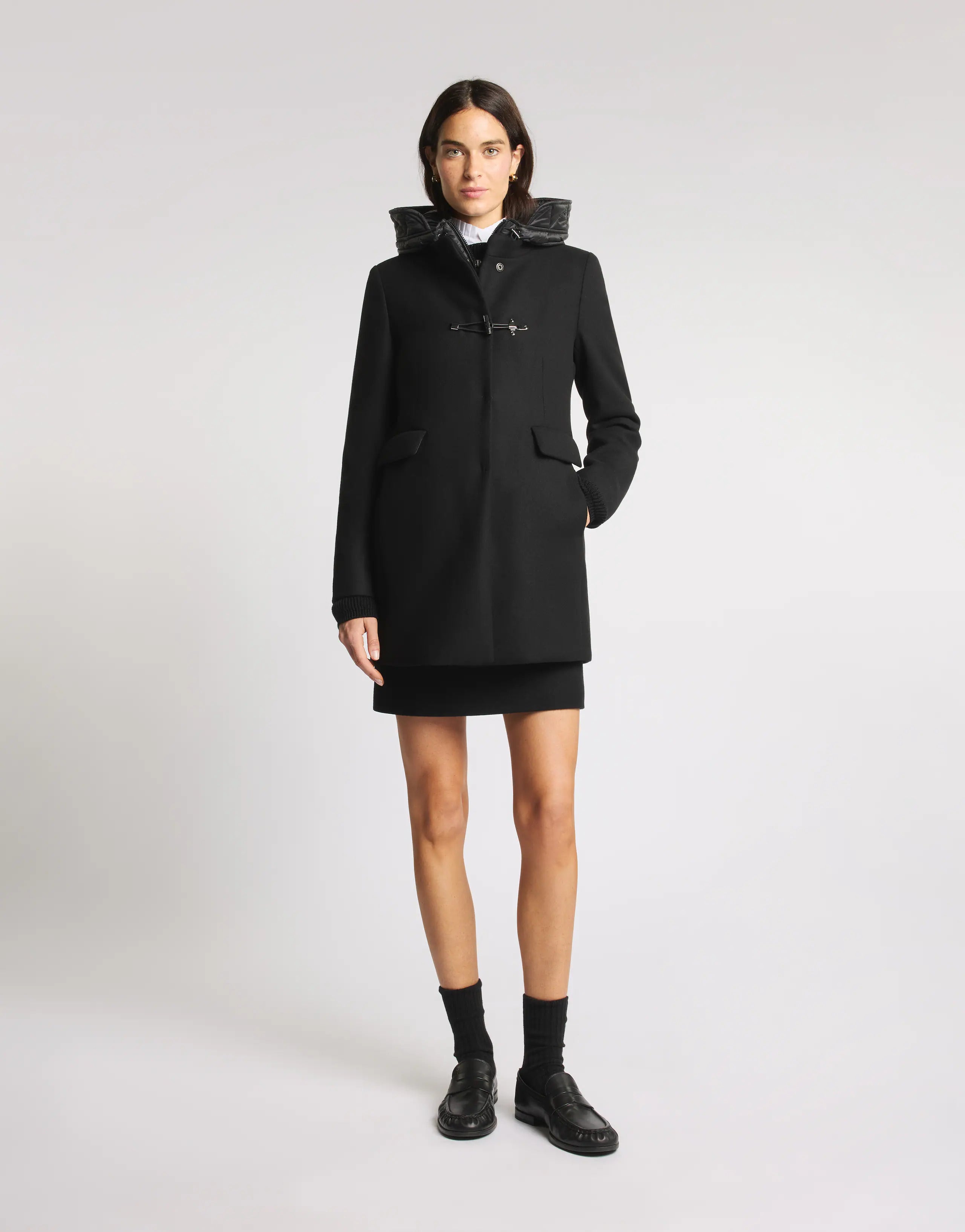 Wrap Toggle Coat, Detachable Double-Breasted Front