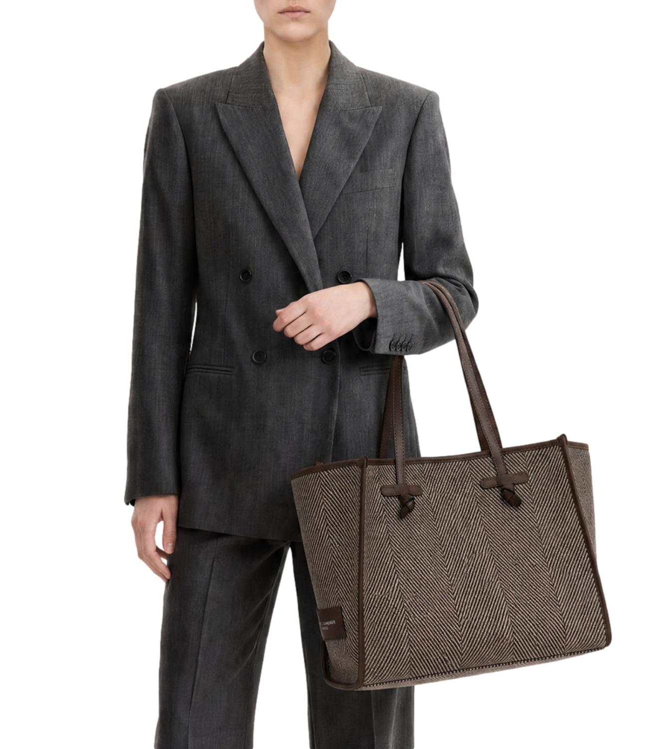 Marcella Bag Tessuto E Pelle Comm Cnv-Se 