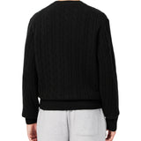 Carded wool cable-knit crew-neck sweater