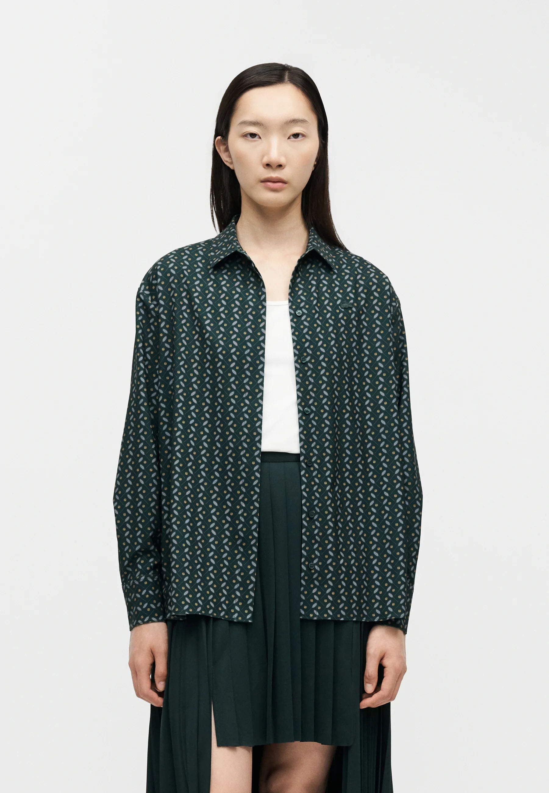 Printed fluid oversized shirt