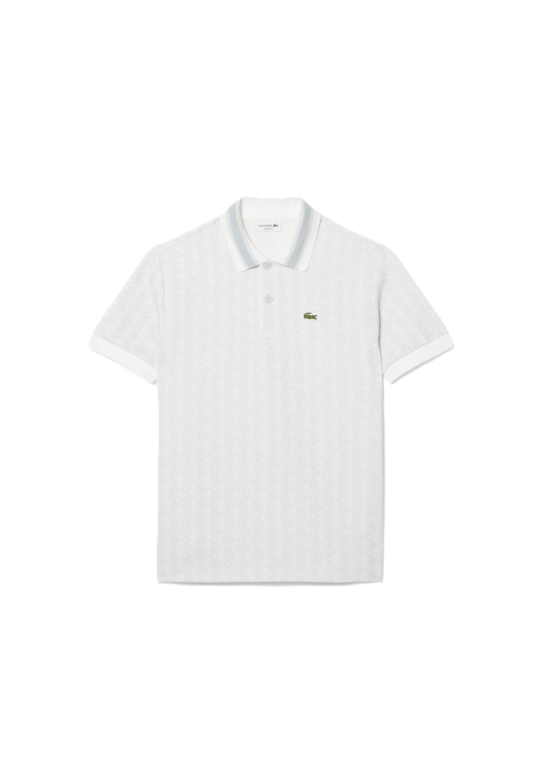 Polo dal taglio classico in jacquard con monogramma 