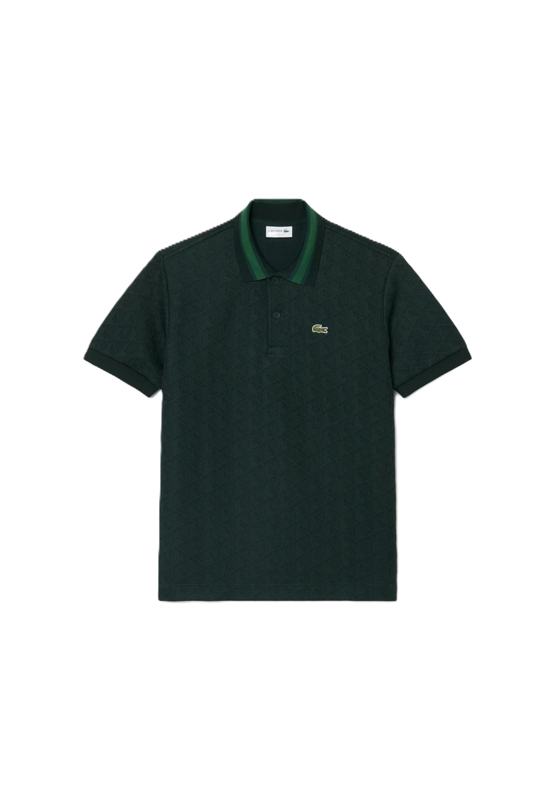 Polo dal taglio classico in jacquard con monogramma 