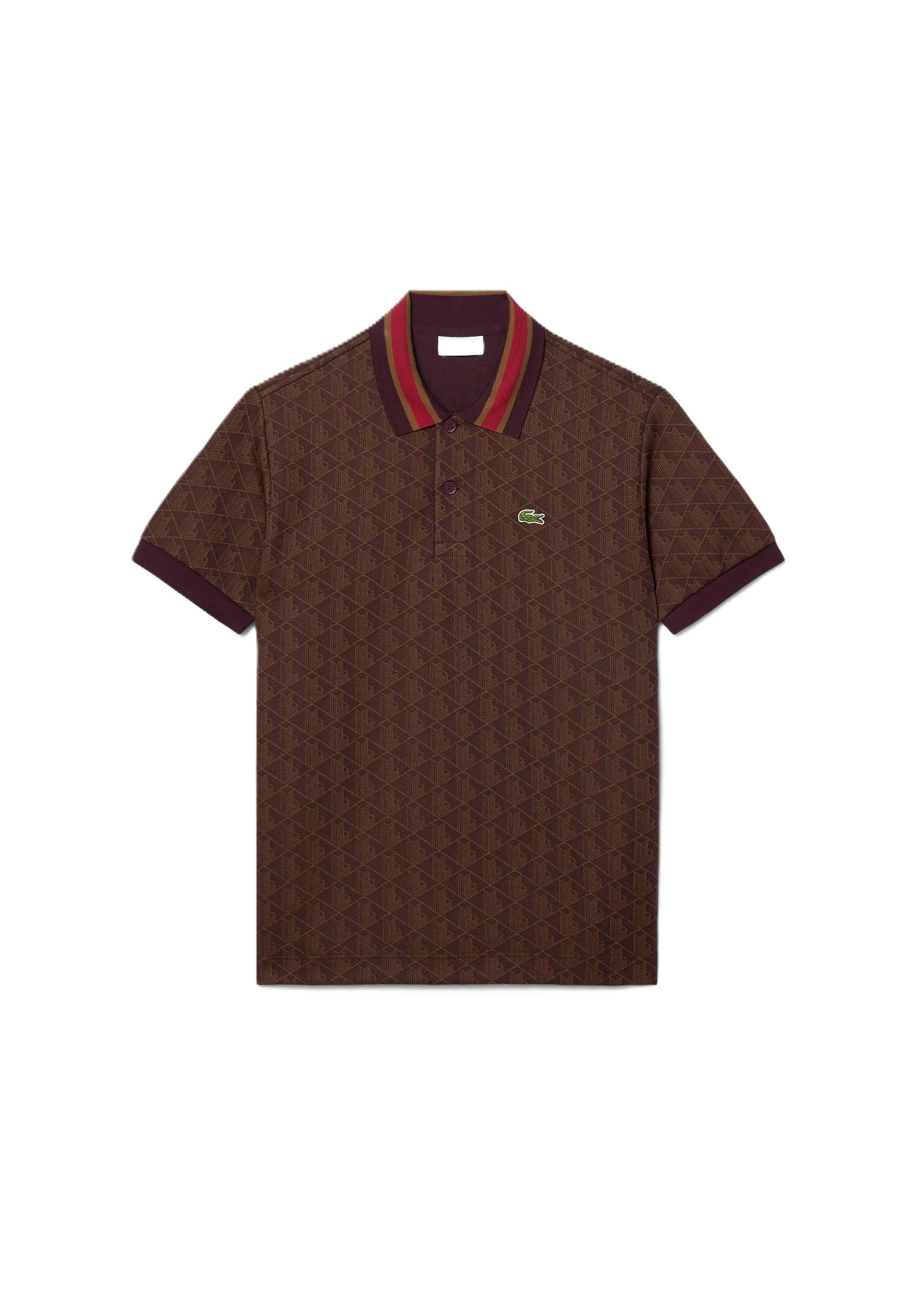 Polo dal taglio classico in jacquard con monogramma 