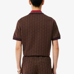 Polo dal taglio classico in jacquard con monogramma 