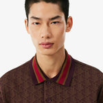 Polo dal taglio classico in jacquard con monogramma 