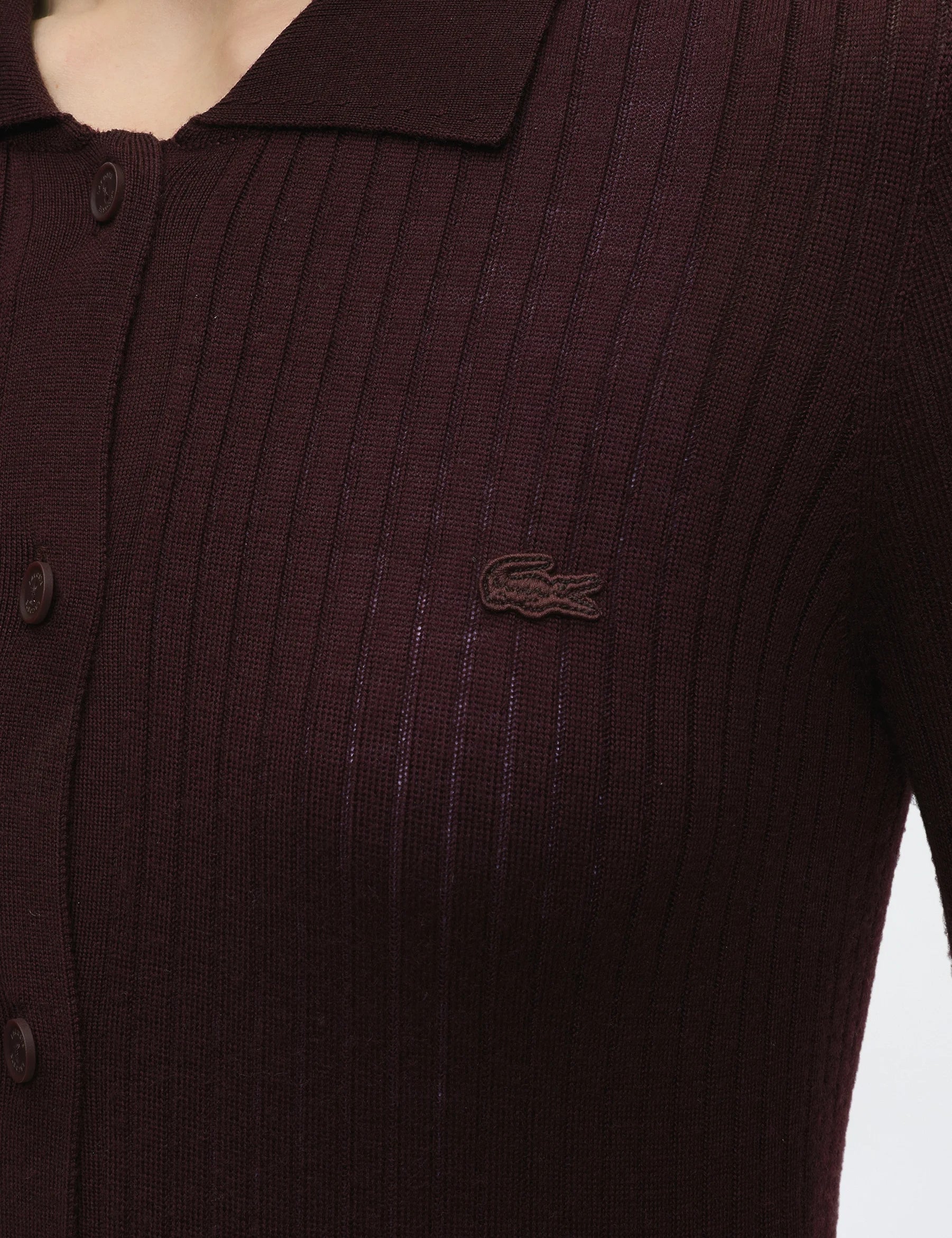 Abito con colletto a polo in lana merino a maglia 3D 