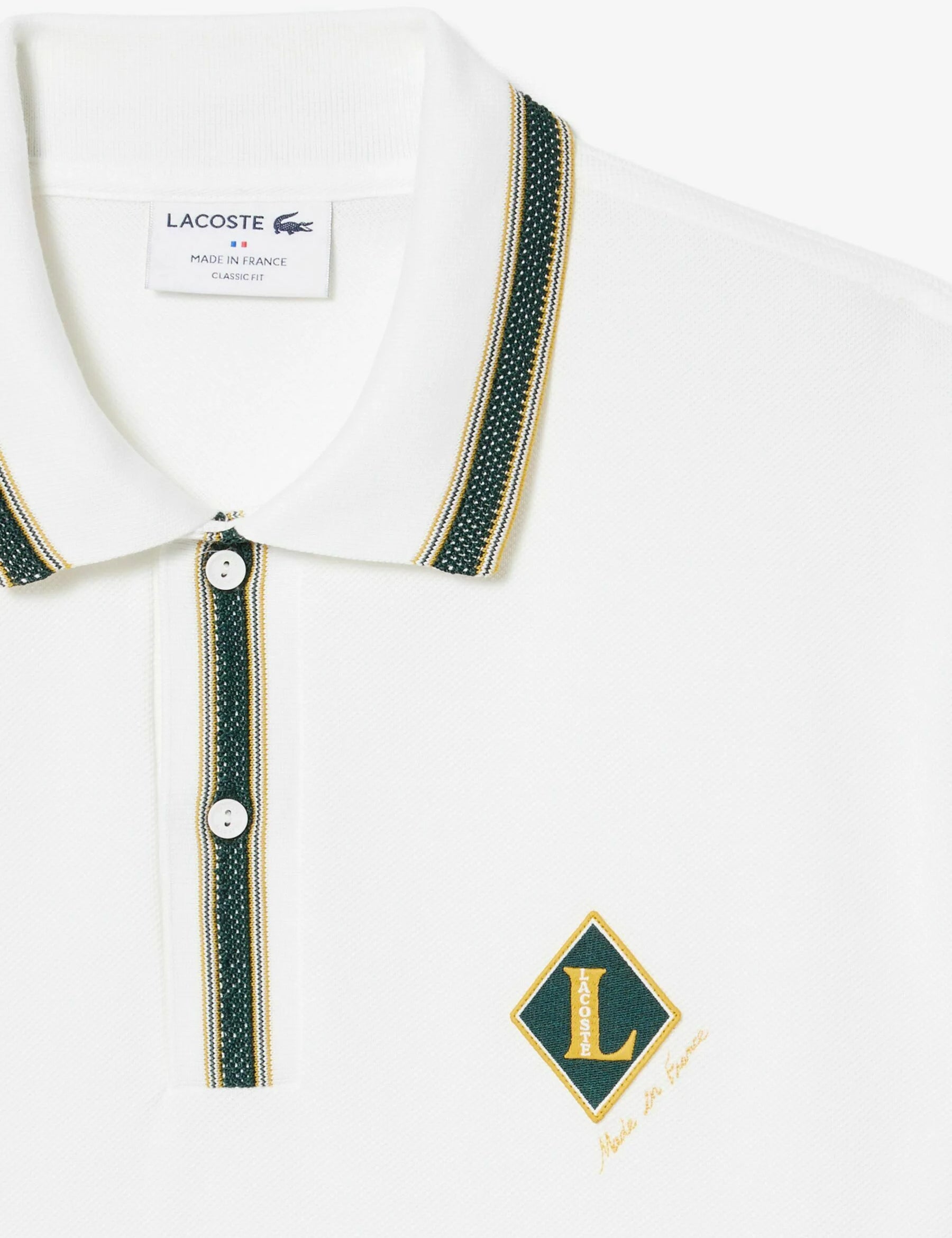 Classic-fit polo shirt with crest, made in France