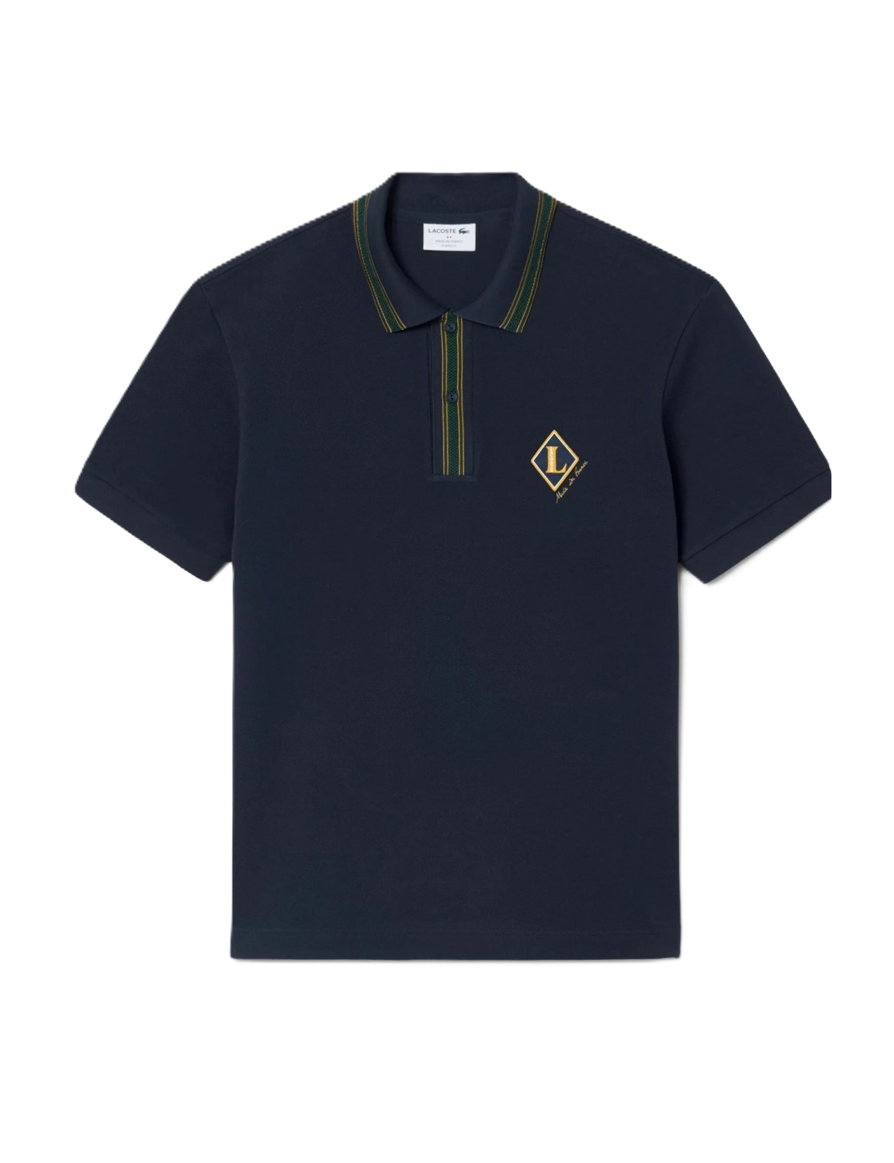 Classic fit polo shirt with crest, made in France