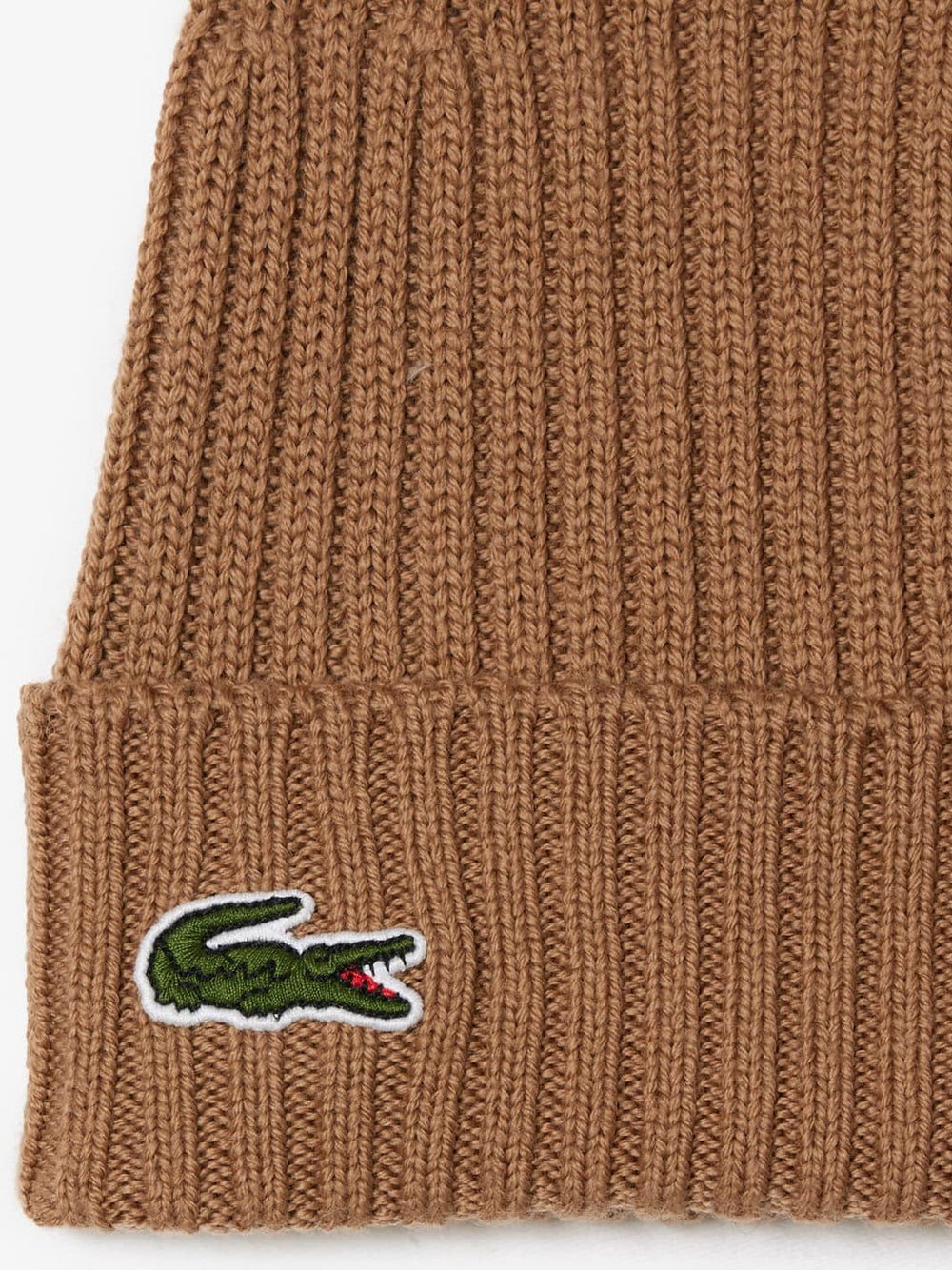 Brushed ribbed wool beanie