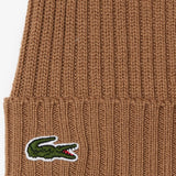 Brushed ribbed wool beanie