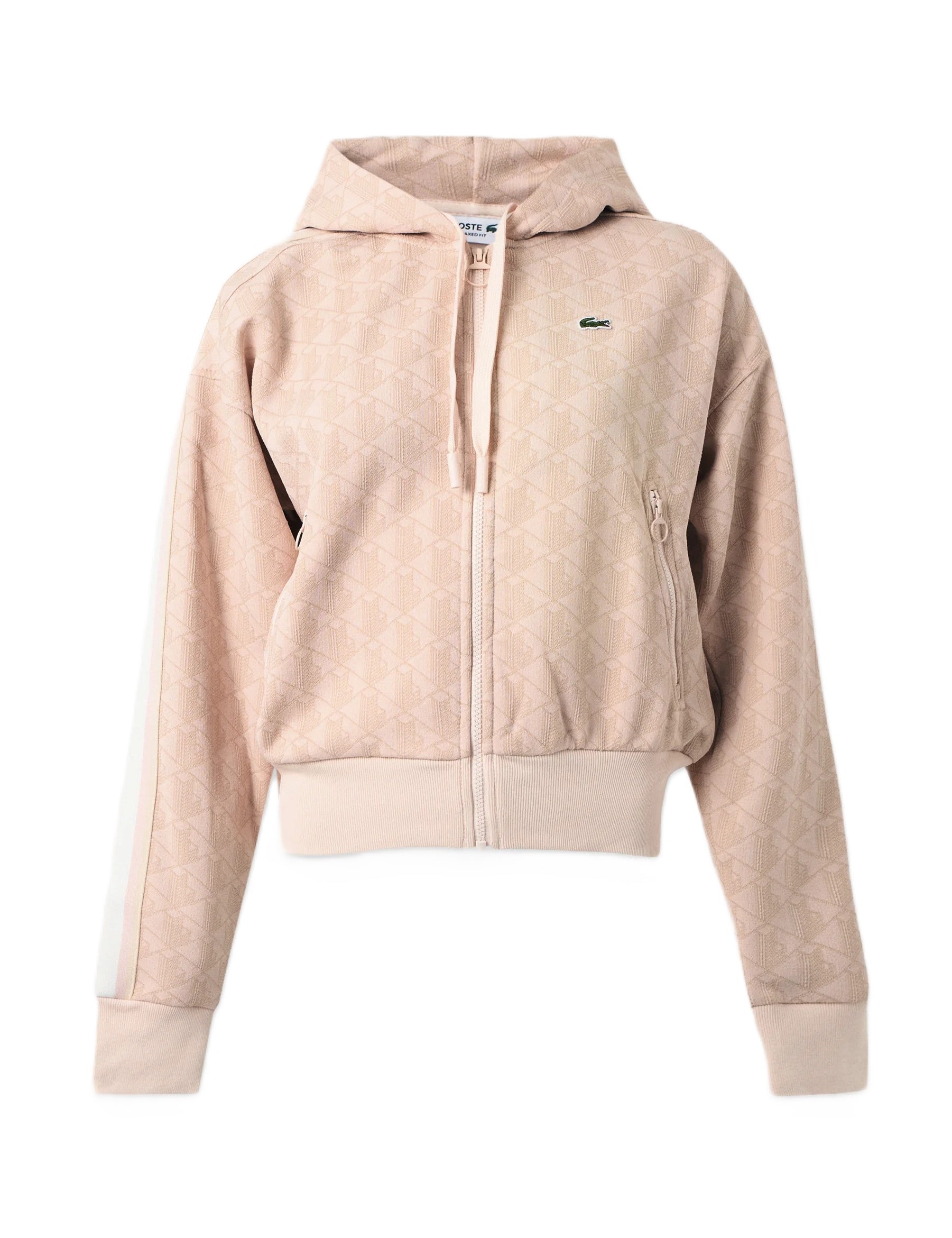 Felpa con cappuccio in jacquard con monogramma 