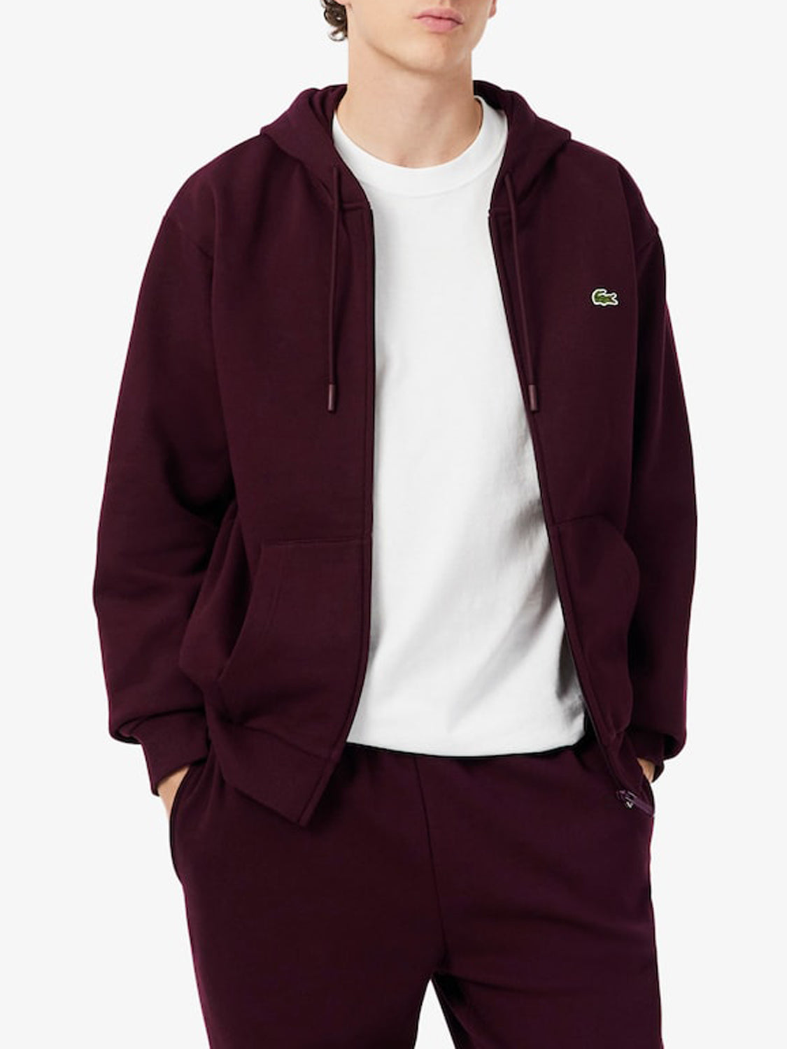 Hoodie in fleece fabric