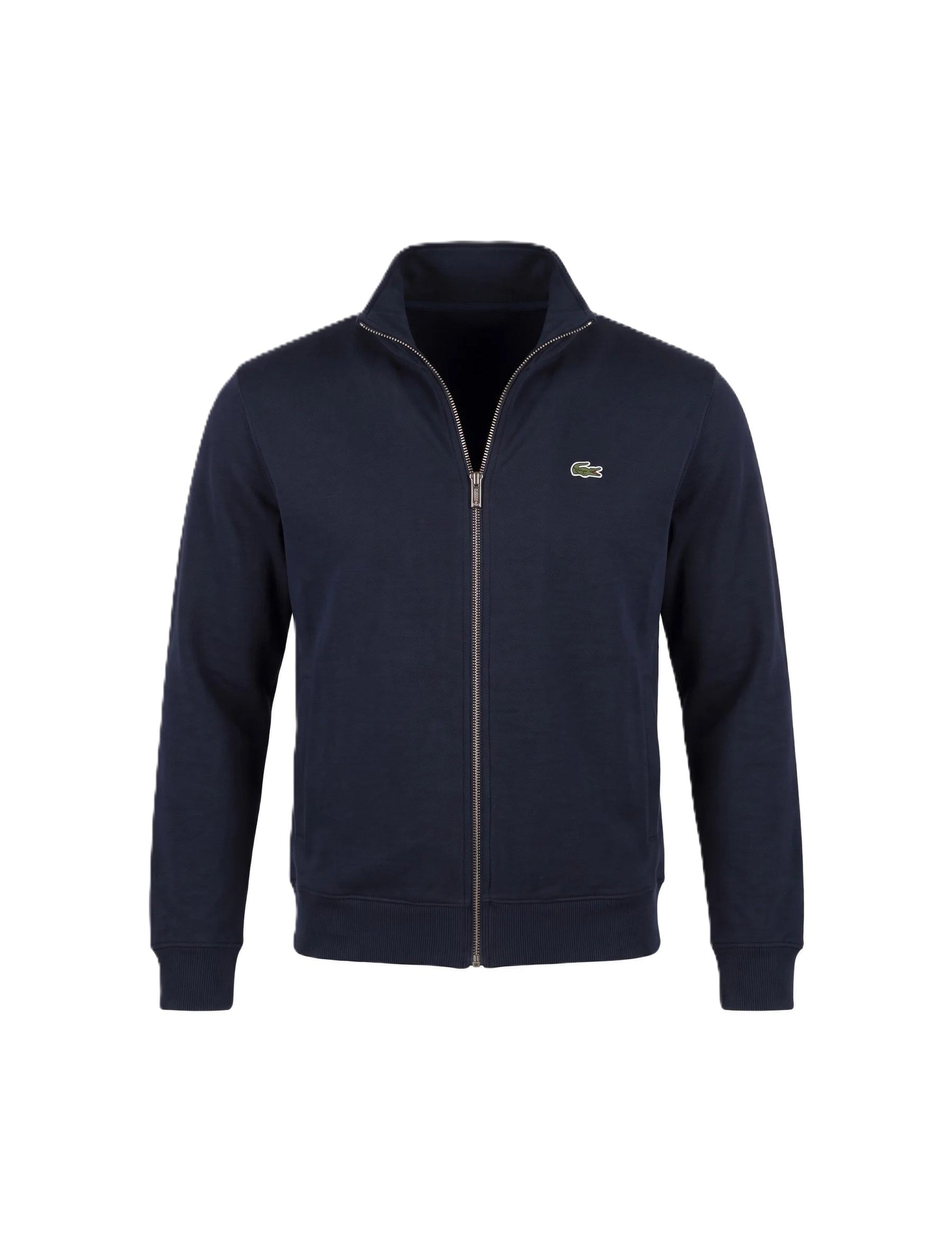 Double-face piqué zip-up sweatshirt