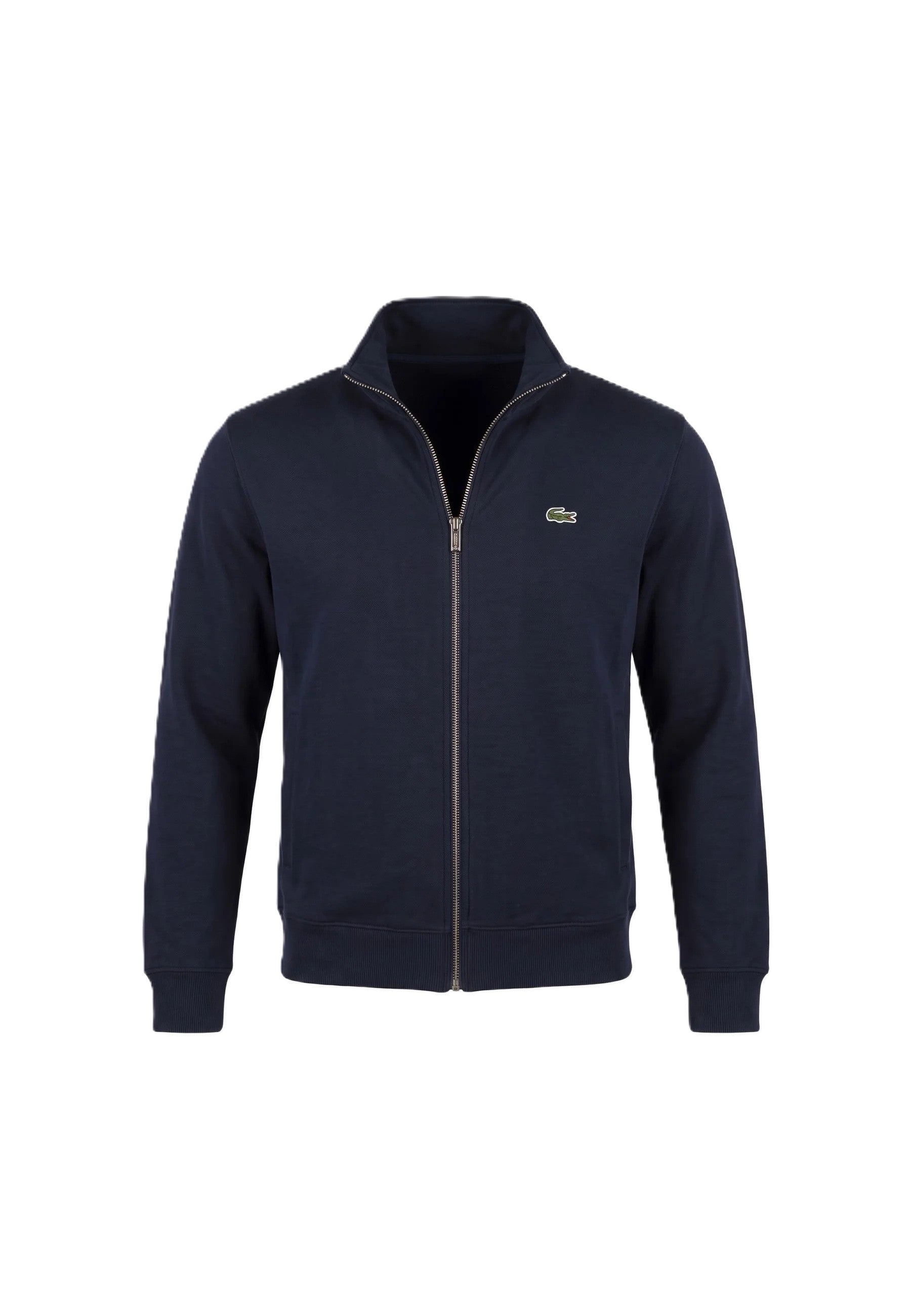 Double-face piqué zip-up sweatshirt