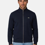 Double-face piqué zip-up sweatshirt