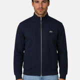 Double-face piqué zip-up sweatshirt