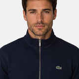 Double-face piqué zip-up sweatshirt