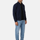 Double-face piqué zip-up sweatshirt