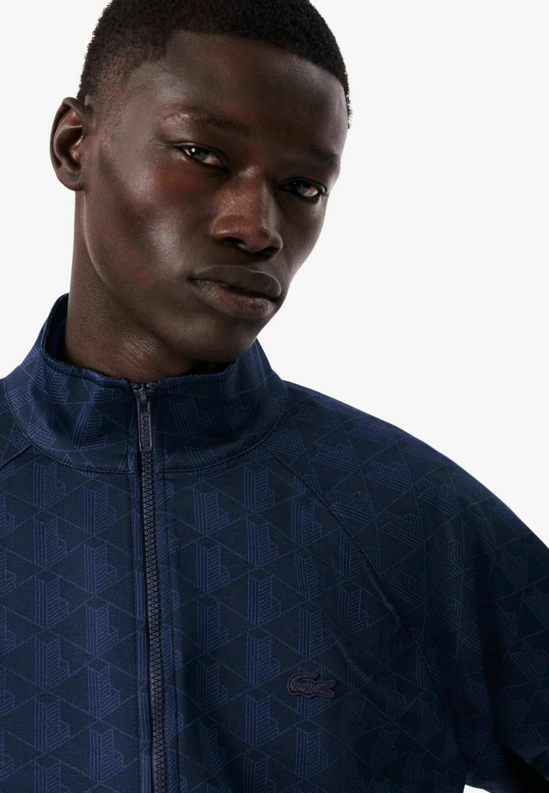 Giacca con zip jacquard con monogramma 