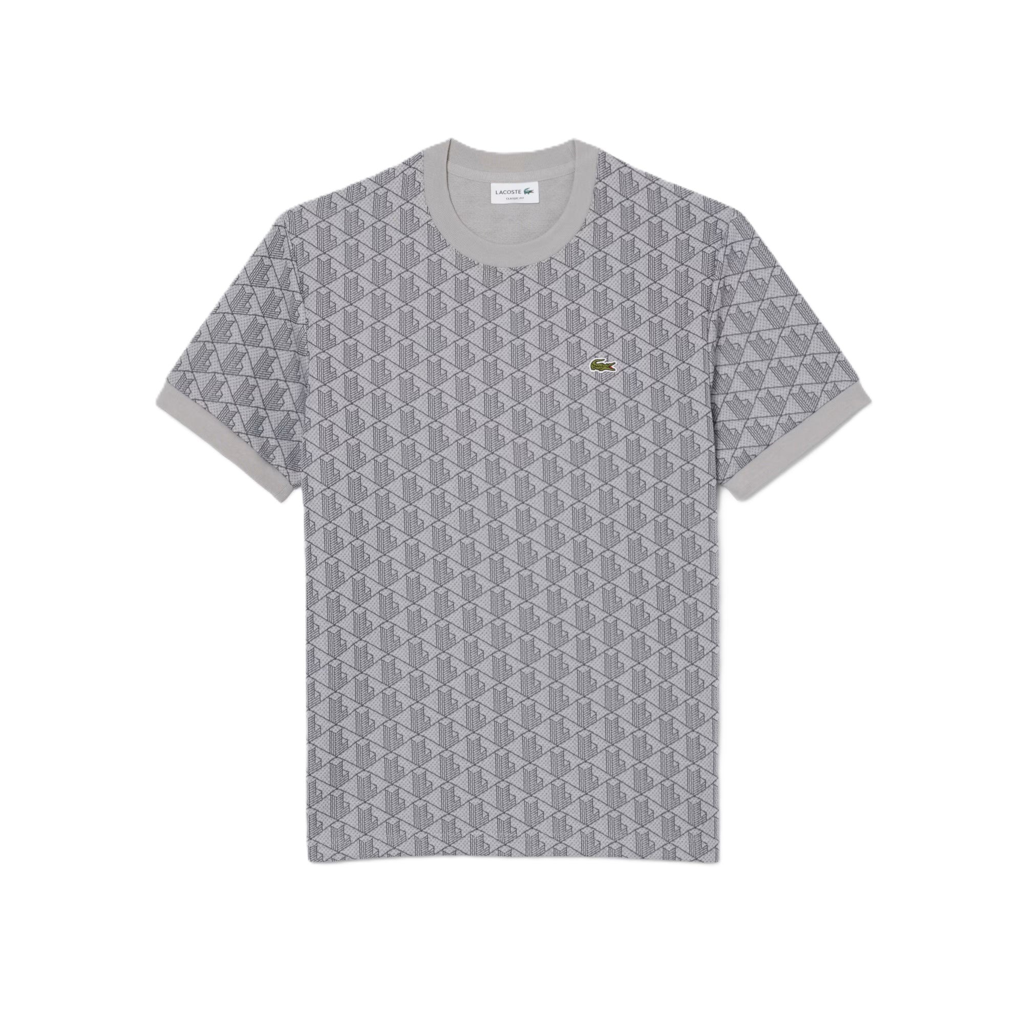 Slim fit T-shirt with jacquard monogram