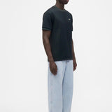 T-shirt slim fit con monogramma jacquard 