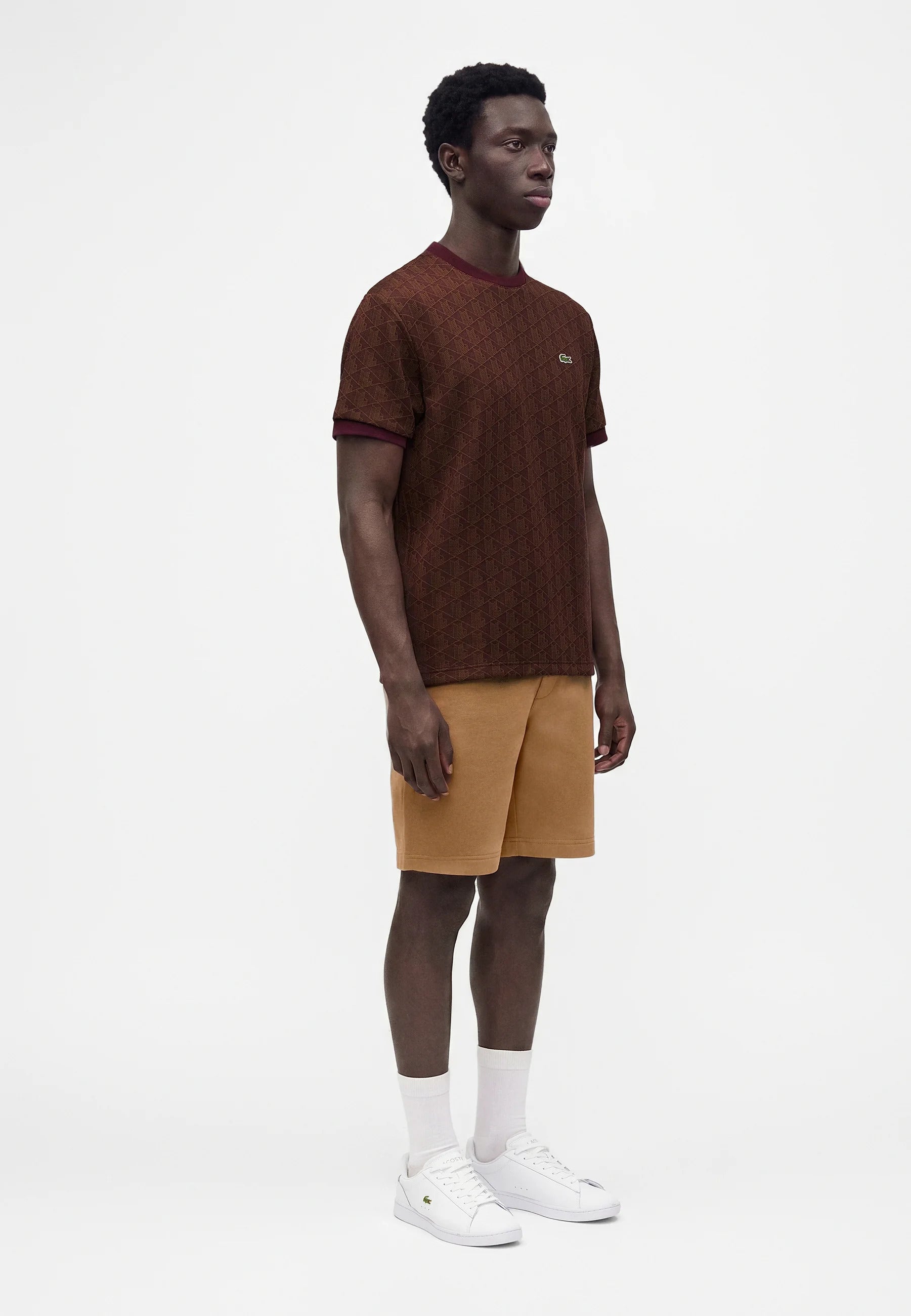 Slim fit T-shirt with jacquard monogram
