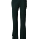 Pantaloni felpati taglio svasato con pieghe 