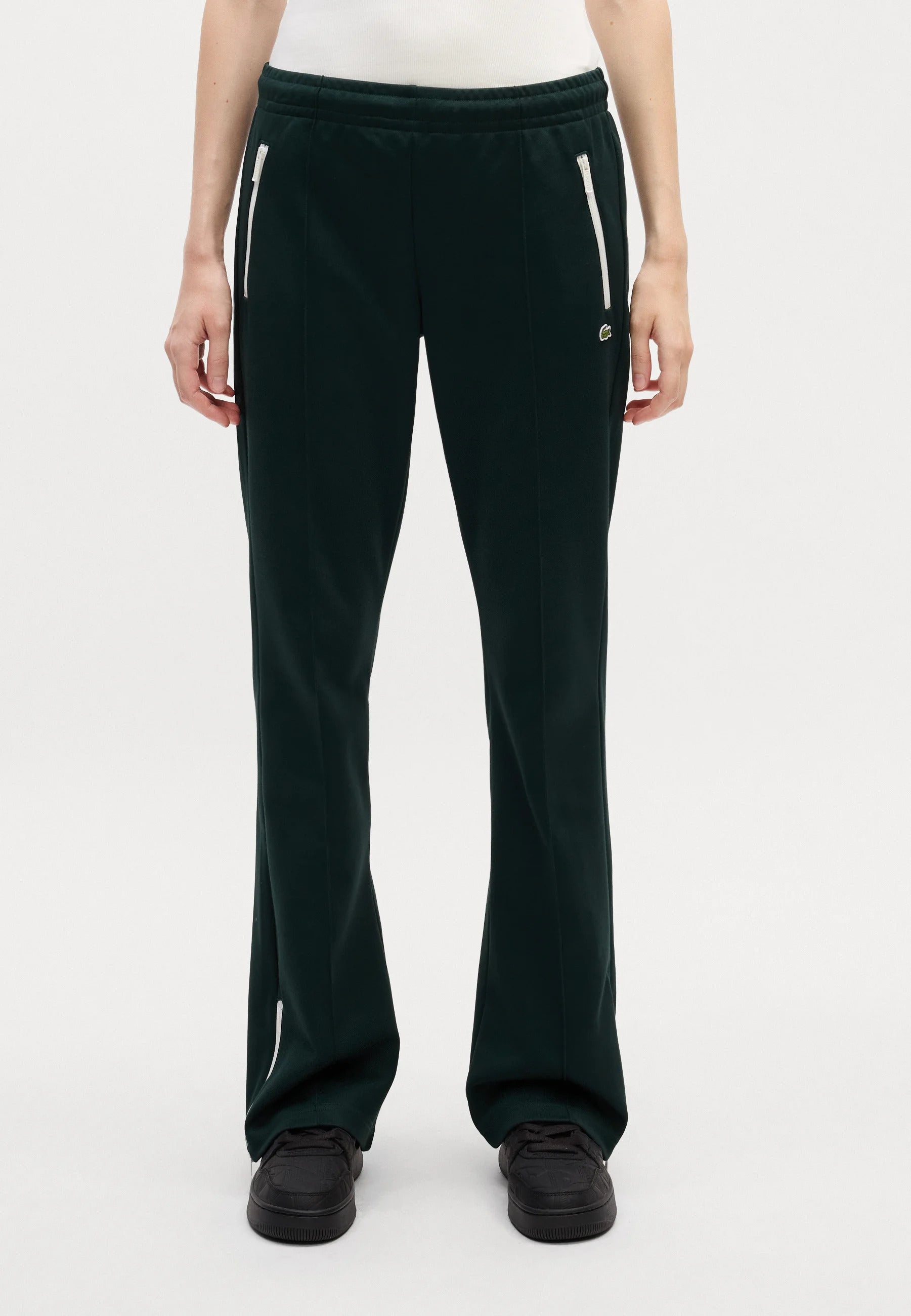 Pantaloni felpati taglio svasato con pieghe 