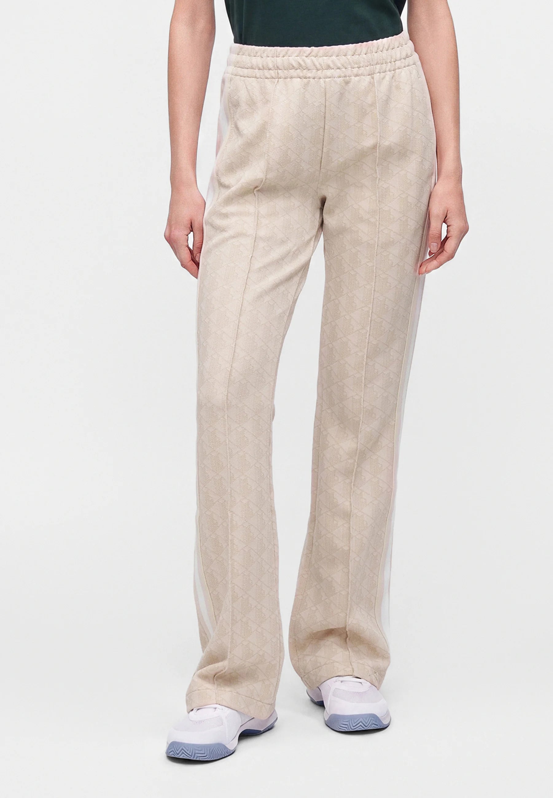 Monogrammed flared track pants
