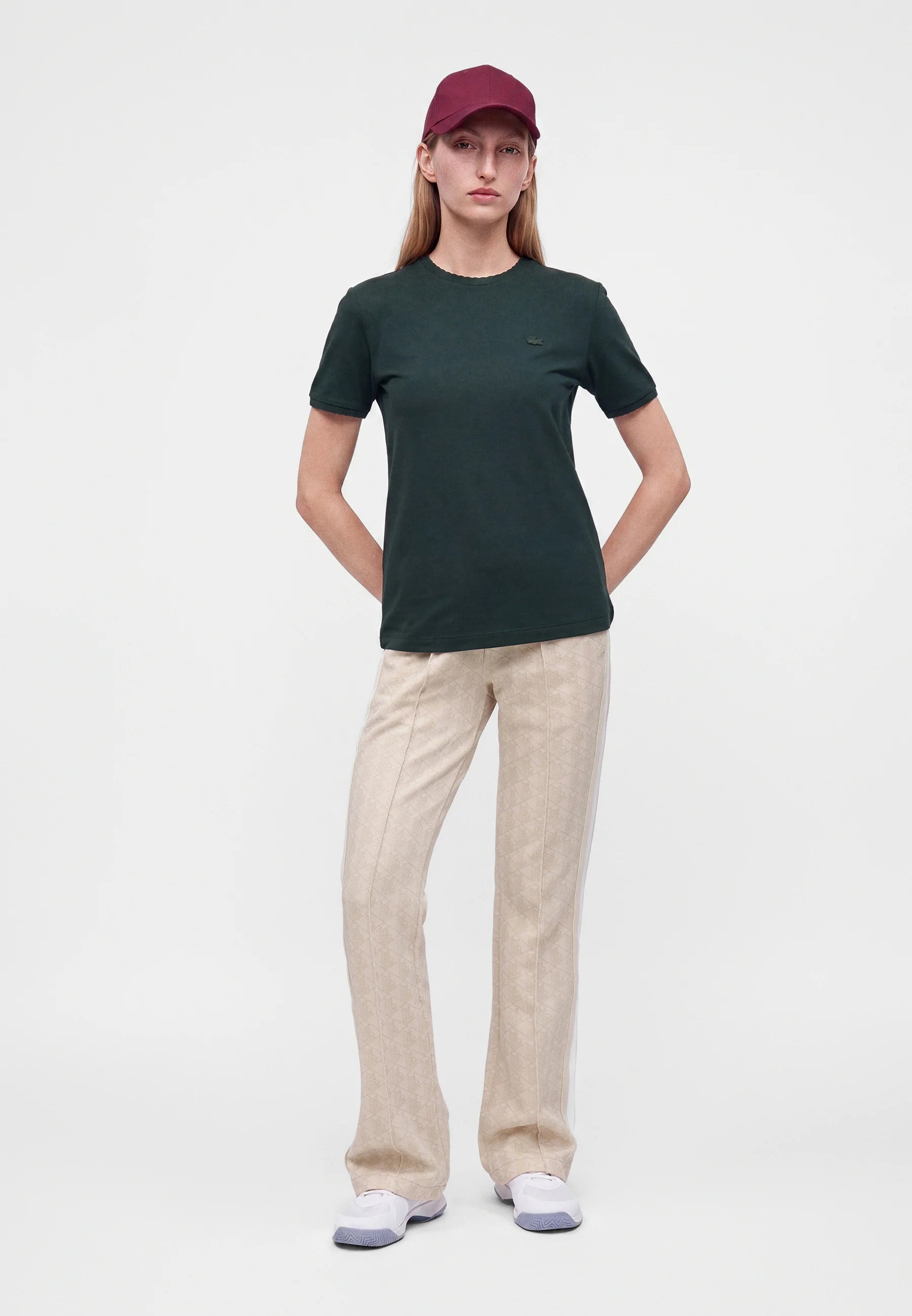 Monogrammed flared track pants