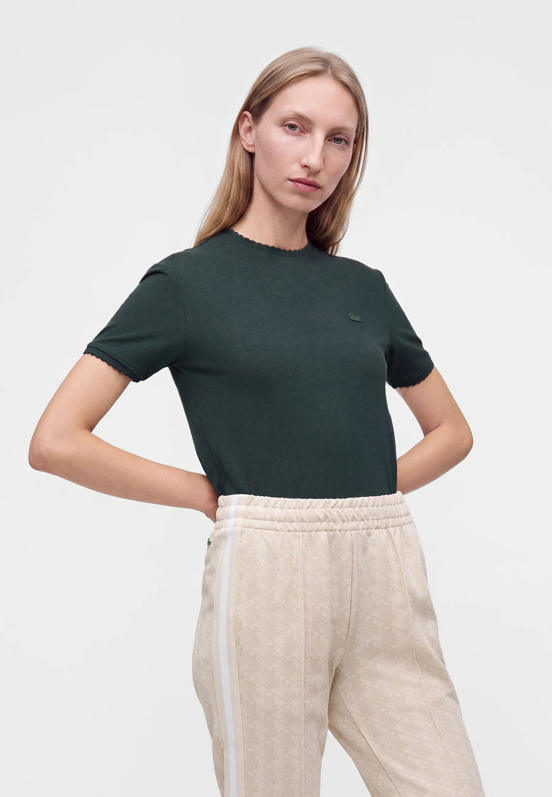 Monogrammed flared track pants