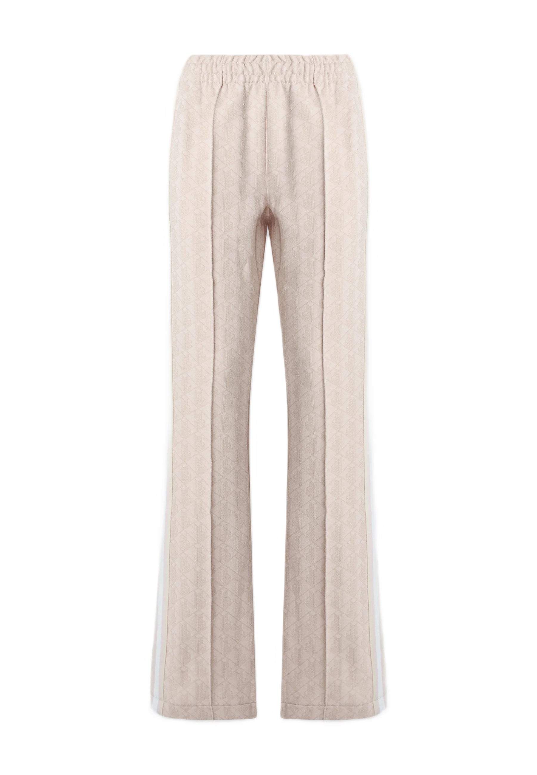 Monogrammed flared track pants