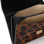 Card Holder Dark Leo Brushed Leather 