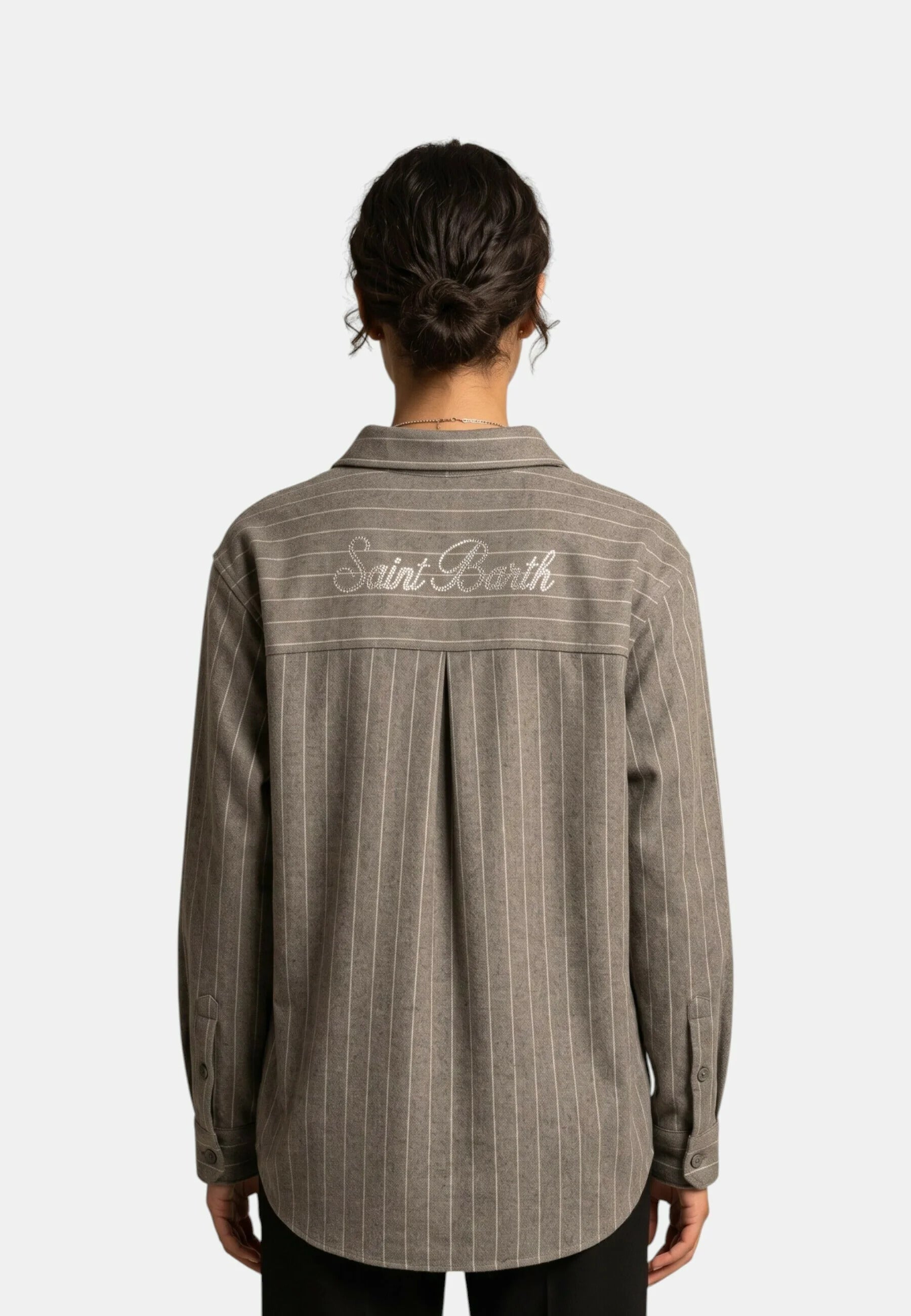 Gigy Flannel Pinstripes Rhinestones