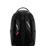 center rip revealing gray<BR/>check backpack 