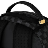 black and white drip check<BR/>shark backpack 