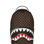 sharks in paris wtf bubble brown check backpack