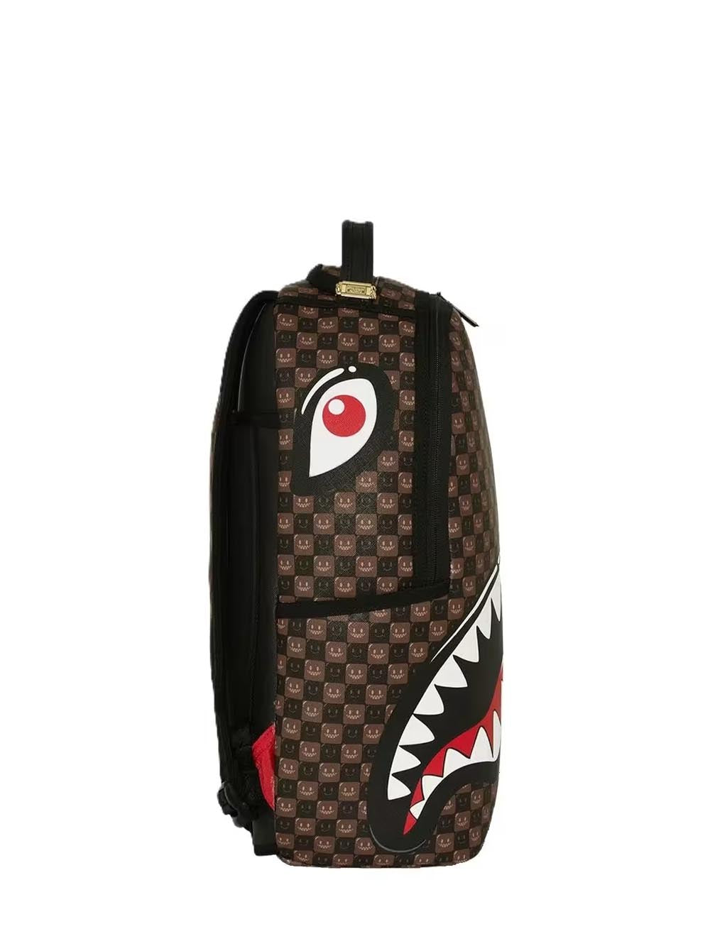 sharks in paris wtf bubble brown check backpack