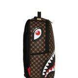sharks in paris wtf bubble brown check backpack