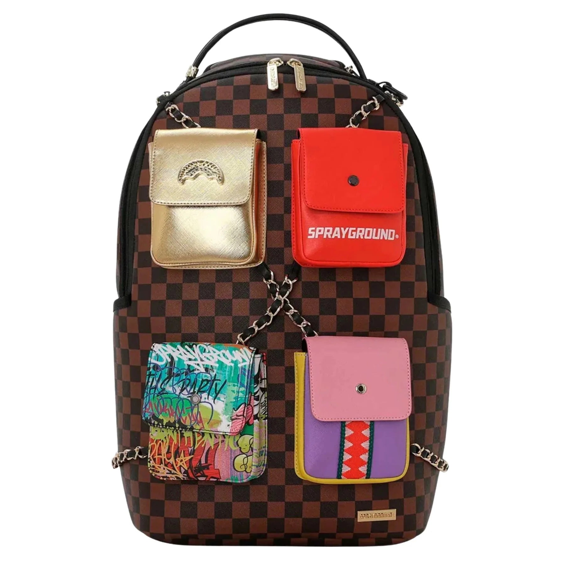 hanging pockets mix up backpack