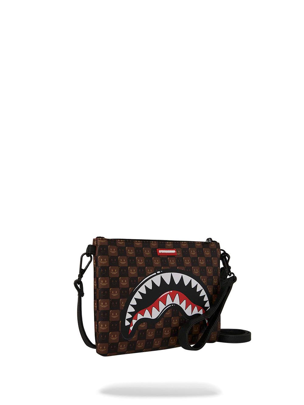 sharks in paris wtf bubble brown check crossover clutch
