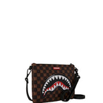 sharks in paris wtf bubble brown check crossover clutch