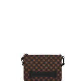 sharks in paris wtf bubble brown check crossover clutch