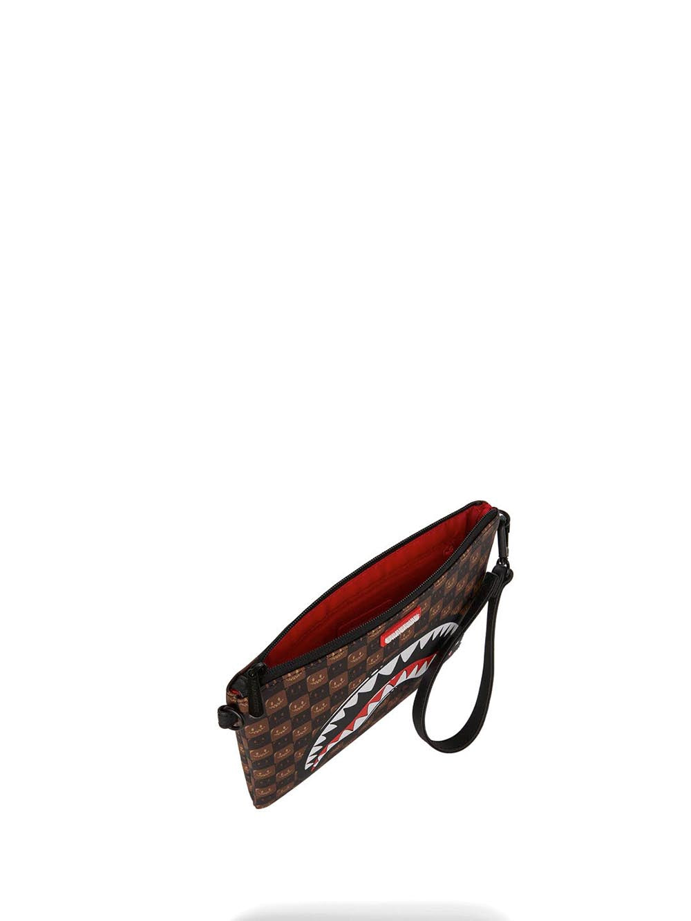 sharks in paris wtf bubble brown check crossover clutch