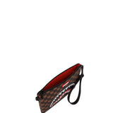 sharks in paris wtf bubble brown check crossover clutch