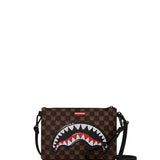 sharks in paris wtf bubble brown check crossover clutch